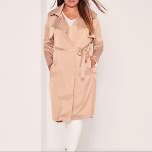 Missguided Plus Size Satin Trench Coat